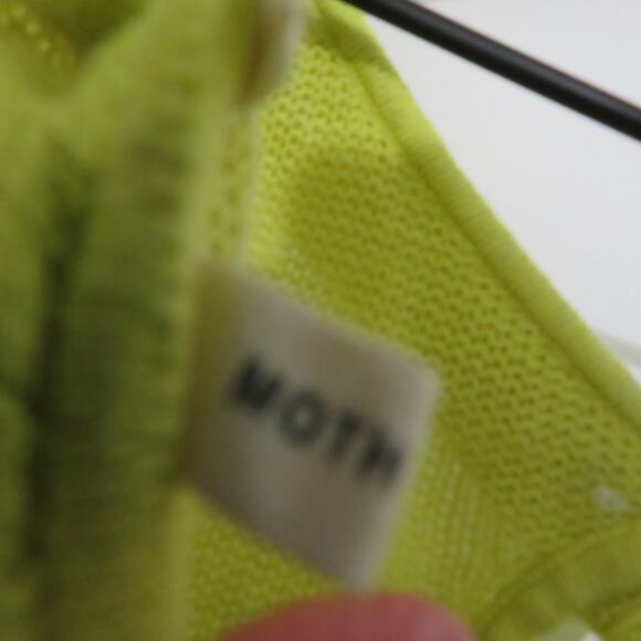 MOTH Antrhopologie Womens Sz M Green Knit Short Sleeve Top Bow Tie Back Linen - Picture 7 of 9